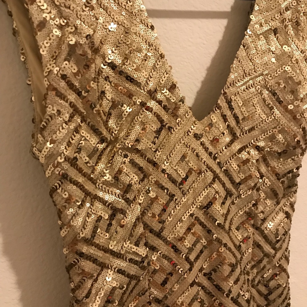 Gold Sequin Bodycon Mini Dress